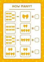 combien de ruban, jeu pour enfants. illustration vectorielle, feuille de calcul imprimable vecteur