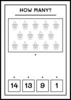 combien de sorcière, jeu pour enfants. illustration vectorielle, feuille de calcul imprimable vecteur