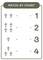 match par compte de croix chrétienne, jeu pour enfants. illustration vectorielle, feuille de calcul imprimable vecteur