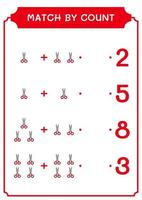 match au compte de ciseaux, jeu pour enfants. illustration vectorielle, feuille de calcul imprimable vecteur