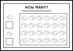 combien de crâne, jeu pour enfants. illustration vectorielle, feuille de calcul imprimable vecteur