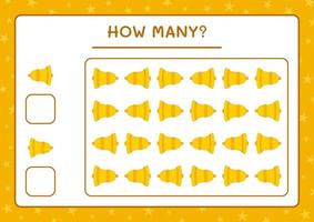 combien de cloche de noël, jeu pour enfants. illustration vectorielle, feuille de calcul imprimable vecteur