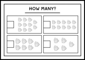 combien de tasse de noël, jeu pour enfants. illustration vectorielle, feuille de calcul imprimable vecteur