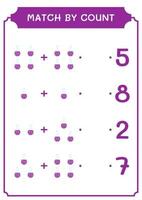 match par comptage de flacon de chimie, jeu pour enfants. illustration vectorielle, feuille de calcul imprimable vecteur