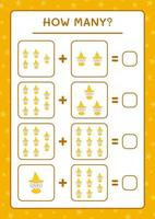 combien de sorcière, jeu pour enfants. illustration vectorielle, feuille de calcul imprimable vecteur