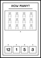 combien de monstre, jeu pour enfants. illustration vectorielle, feuille de calcul imprimable vecteur