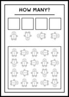 combien de biscuits au pain d'épice, jeu pour les enfants. illustration vectorielle, feuille de calcul imprimable vecteur