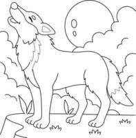 coloriage animal loup pour les enfants vecteur