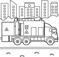 Coloriage de véhicule de camion à rayons X pour les enfants vecteur