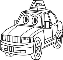 taxi avec coloriage de véhicule de visage pour les enfants vecteur