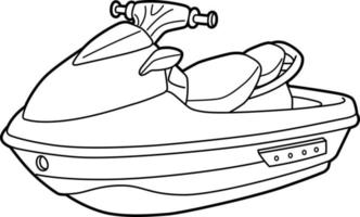 page de coloriage de véhicule de jet ski pour les enfants vecteur