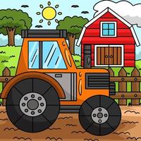 illustration de dessin animé coloré de véhicule tracteur vecteur