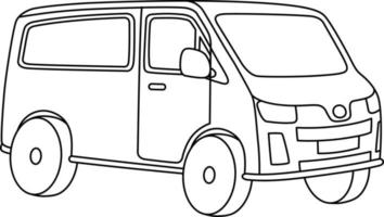 coloriage de véhicule van pour les enfants vecteur