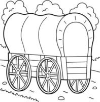 Coloriage de véhicule de wagon pour les enfants vecteur