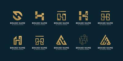 collection de logo lettre h avec vecteur premium de style élément abstrait créatif