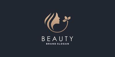 création de logo de beauté avec vecteur premium de concept abstrait créatif