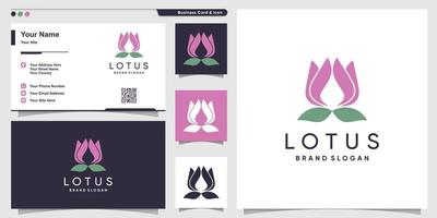 concept de logo de lotus avec un vecteur premium de style frais et unique