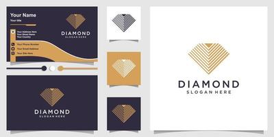 création de logo de diamant avec vecteur premium de concept de ligne créative