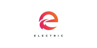 lettre logo e avec vecteur premium de concept électrique
