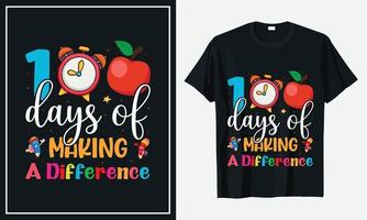 100 jours de vecteur de conception de t-shirt scolaire