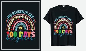 100 jours de vecteur de conception de t-shirt scolaire