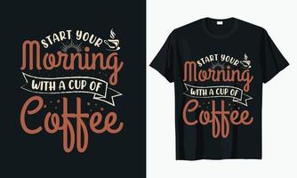 vecteur de conception de t-shirt typographie café