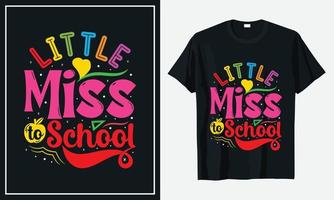 t-shirt petite miss à l'école vecteur