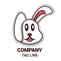 logo tête de lapin, simple et propre vecteur