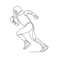 illustration vectorielle de joueur de rugby dessinée dans un style d'art en ligne vecteur