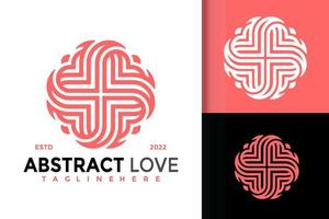 conception abstraite de logo d'amour de beauté, image vectorielle de logos d'identité de marque, logo moderne, modèle d'illustration vectorielle de conceptions de logo vecteur