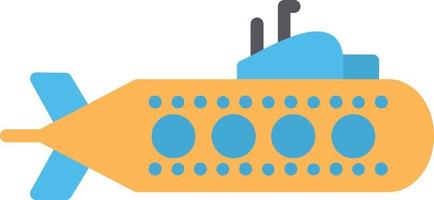 icône plate sous-marine vecteur