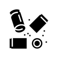 cartouche de balle et illustration vectorielle d'icône de glyphe de poudre vecteur
