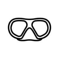 lunettes de plongée de protection ovales avec pont de nez icône illustration vectorielle contour vecteur