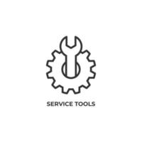 Le signe vectoriel du symbole des outils de service est isolé sur un fond blanc. couleur de l'icône modifiable.