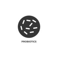 Le signe vectoriel du symbole des probiotiques est isolé sur un fond blanc. couleur de l'icône modifiable.