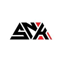 création de logo de lettre triangle snk avec forme de triangle. monogramme de conception de logo triangle snk. modèle de logo vectoriel triangle snk avec couleur rouge. logo triangulaire snk logo simple, élégant et luxueux. snk