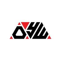 création de logo de lettre triangle oyw avec forme de triangle. monogramme de conception de logo triangle oyw. modèle de logo vectoriel triangle oyw avec couleur rouge. oyw logo triangulaire logo simple, élégant et luxueux. aie