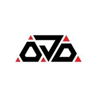 création de logo de lettre triangle ojd avec forme de triangle. monogramme de conception de logo triangle ojd. modèle de logo vectoriel triangle ojd avec couleur rouge. logo triangulaire ojd logo simple, élégant et luxueux. ojd