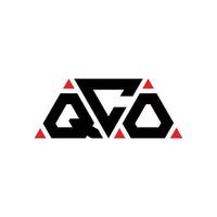 création de logo de lettre triangle qco avec forme de triangle. monogramme de conception de logo triangle qco. modèle de logo vectoriel triangle qco avec couleur rouge. logo triangulaire qco logo simple, élégant et luxueux. qco