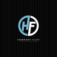 lettre initiale logo hf, logo alphabet simple vecteur