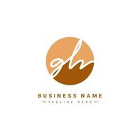 lettre initiale logo gh - logo de style signature manuscrite vecteur