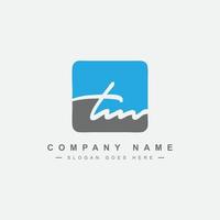 logo lettre initiale tm, logo signature manuscrite vecteur