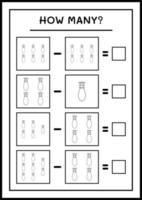 combien de lumières de noël, jeu pour enfants. illustration vectorielle, feuille de calcul imprimable vecteur