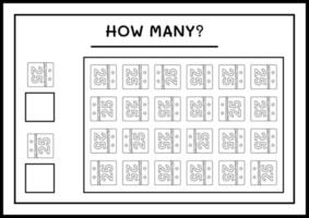 combien de calendrier de noël, jeu pour enfants. illustration vectorielle, feuille de calcul imprimable vecteur