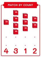 match par nombre de cahier, jeu pour enfants. illustration vectorielle, feuille de calcul imprimable vecteur