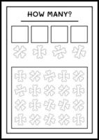 combien d'os, jeu pour enfants. illustration vectorielle, feuille de calcul imprimable vecteur