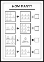 combien de pierre tombale, jeu pour enfants. illustration vectorielle, feuille de calcul imprimable vecteur