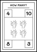 combien d'arbre mort, jeu pour enfants. illustration vectorielle, feuille de calcul imprimable vecteur