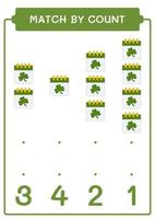 match par décompte de calendrier, jeu pour enfants. illustration vectorielle, feuille de calcul imprimable vecteur