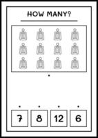 combien de lanterne de noël, jeu pour enfants. illustration vectorielle, feuille de calcul imprimable vecteur